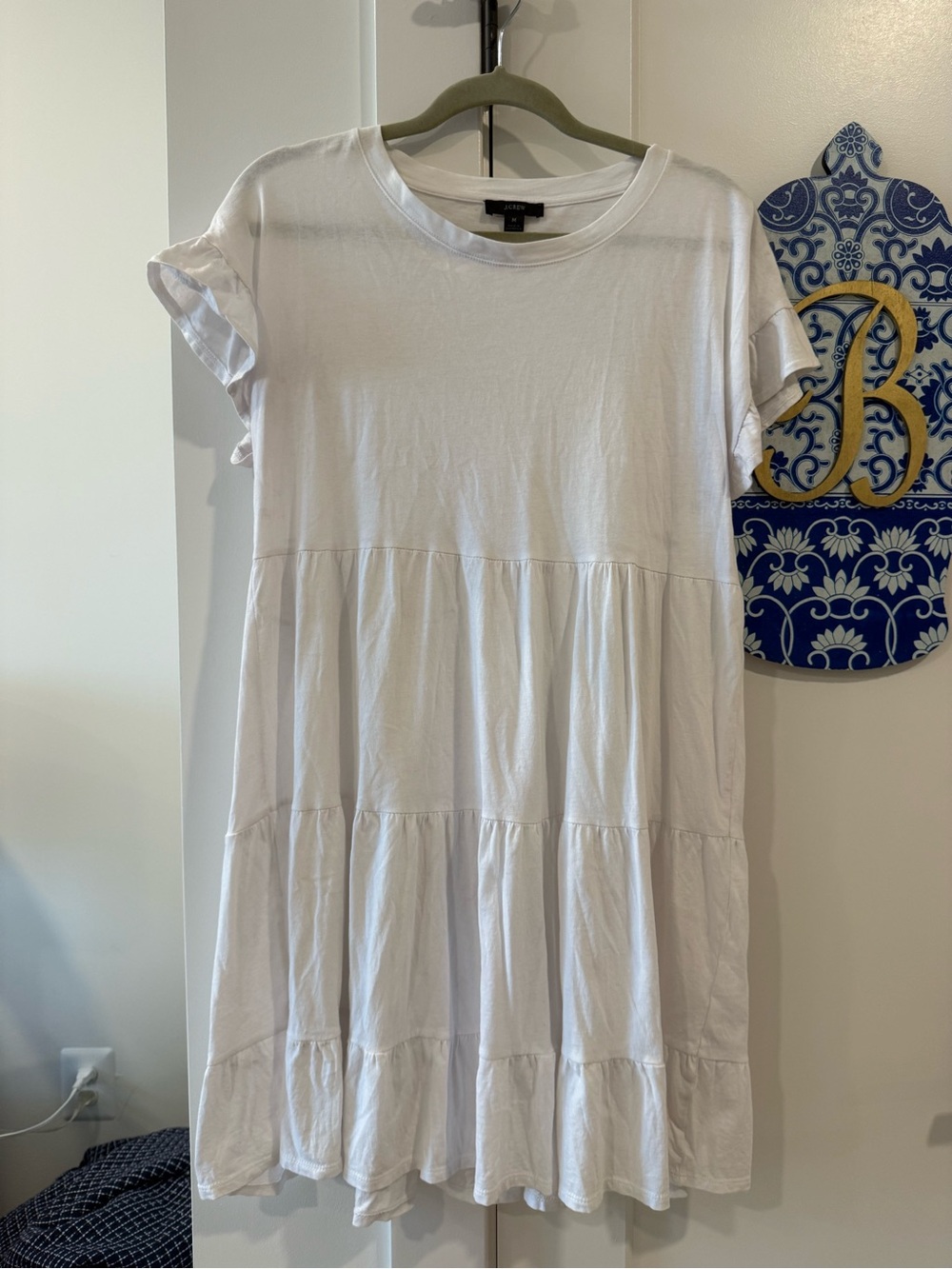 J. Crew White Tiered Mini Dress